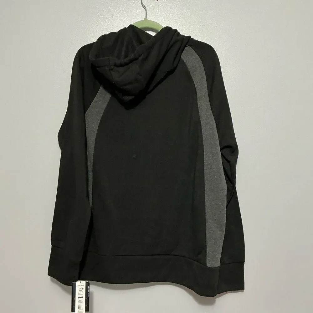 RBX Men’s Full Zip Hoodie In Black Training Active Jacket Size XL NWT